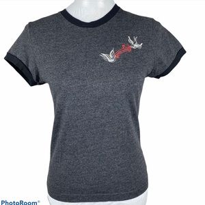 Harley Davidson Gray & Black Tee size Large